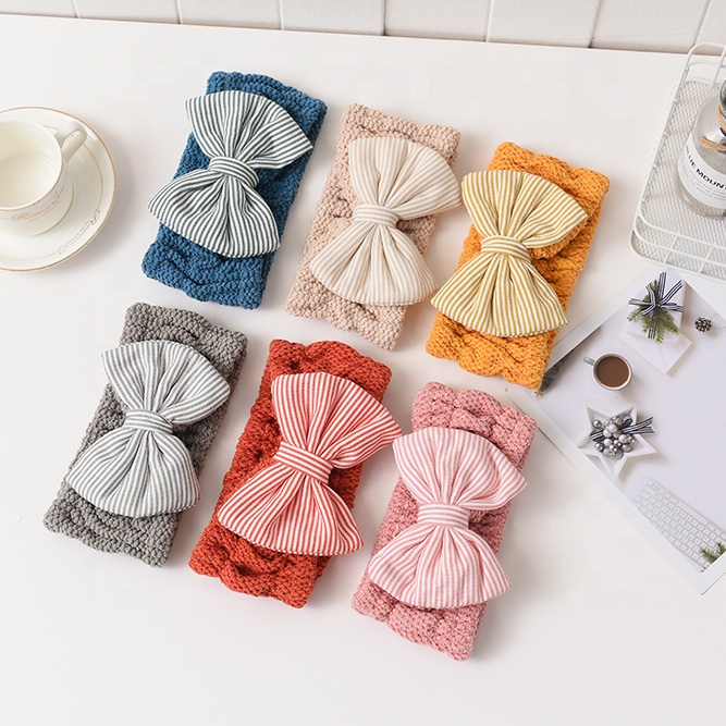 Microfiber hair accessories bow tie shower face elastic hair band